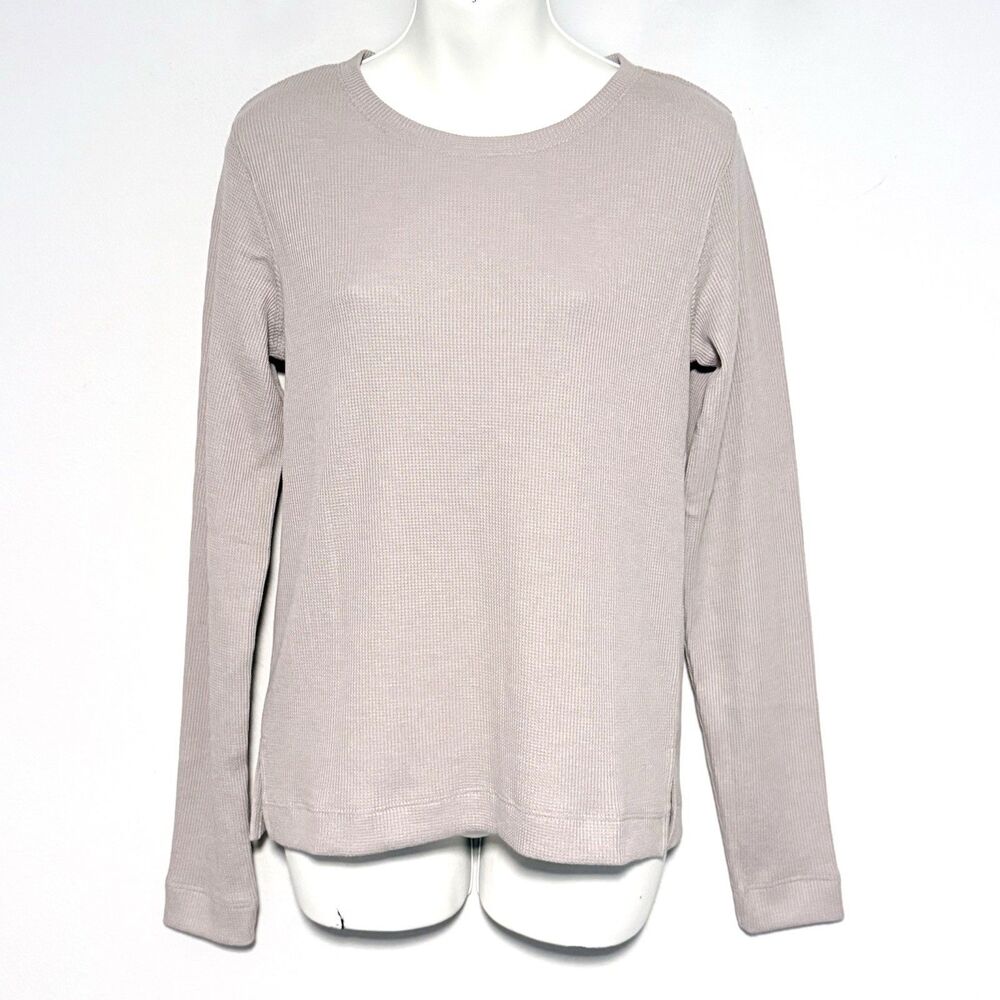 NWT Peruvian Connection Waffle Knit Pullover Tee Sz XS Putty